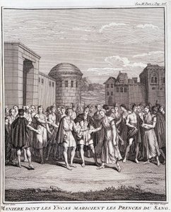 İnkaları kanın prensleriyle evlenen Maine - Don Georges Juan & Don Antoine de Ulloa, T.II, ed. Jombert, Kral Kütüphanesi, Paris by Unknown artist