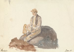 Kayanın Üzerinde Oturan Adam (Madeira 16 Ocak) by Unknown artist