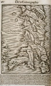 İtalya Haritası - “” Evrensel Kozmografide”” by Unknown artist