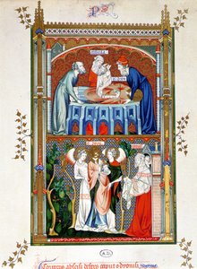 15. yüzyıl belgelerine göre Saint Denis Şehadeti, chromolithographi. by Unknown artist