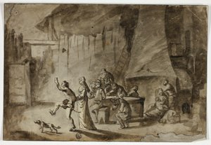 Tavernada Erkekler ve Kadınlar by Unknown artist
