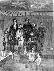 Mormon vaftizi. 19. yüzyıl gravürü. by Unknown artist