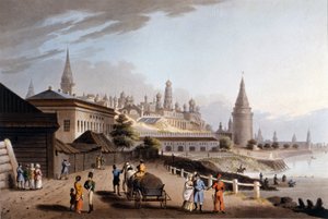 Moskova, Kremlin. 19. yüzyıl illüstrasyonu. by Unknown artist