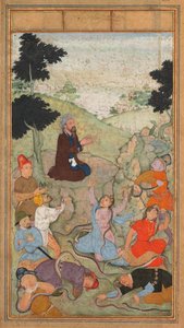 Musa, Peder Jerome Xavier'in bir Kutsallık Aynasından (Mir'at al-quds) yılanların İsraillilere saldırısını sona erdirmek için dua ediyor by Unknown artist