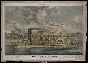 New Orleans. Buharlı Gemi Missouri (taşbaskı, renkli) by Unknown artist