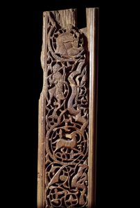 Oryantal sanat: oymalı ahşap panel. 13. yüzyıl. Detay. Paris, Louvre Müzesi by Unknown artist