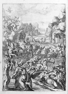 Ovid (Ovidius) - 15. kitap için çizim - (P. Ovidii Nasonis Metamorphose libri XV um notis TH. Farnabii.) Thomas Farnaby'nin (Farnabia) (1575-1647) notu by Unknown artist