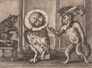 Baykuş, Maymun ve Kedi, Mezzotintoes, Smith, Cilt. III by Unknown artist