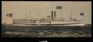 Paddle Steamer Commonwealth. Norwich  Worcester üzerinden Boston