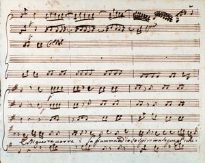 Söndürme müzik notası sayfası Antonio Vivaldi