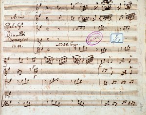 Söndürme müzik notası sayfası Antonio Vivaldi