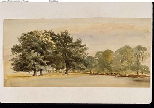 Ağaçlık Koru Panoraması (recto); Sağda Ağaçlı Manzara (verso) by Unknown artist