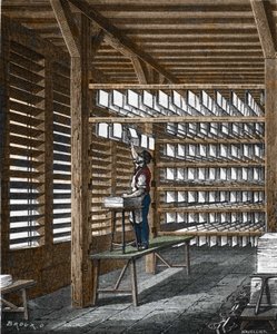 19. yüzyılda kağıt üretimi. by Unknown artist