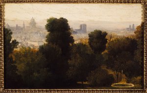 Belleville tepelerinden görülen Paris; 1840 dolaylarında, bugünkü 19. bölge, 1840 yılında (tuval üzerine yağlıboya) by Unknown artist