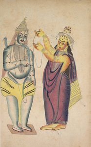 Parivati, Shiva'ya Düğün Çelengi Yerleştirme (verso) by Unknown artist
