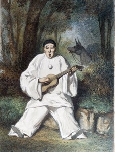 Pierrot gitar çalıyor - n.d., 19. yüzyılın sonlarında by Unknown artist