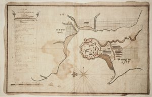 Gariah kenti ve kalesinin planı, 1755 civarı (mürekkep, suluboya) by Unknown artist
