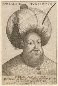 Portre de Murad III (1546-1595), sultan osmanlı - III. Murad (1546-1595), Osmanlı İmparatorluğu Sultanı - Anonim - 1593 - Gravür - 18,5x12,3 - Özel Koleksiyon by Unknown artist