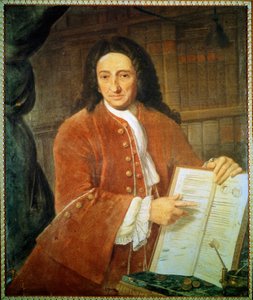 Apostolo Zeno'nun (1668 - 1750), libretto yazarı ve şair portresi. by Unknown artist