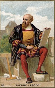 Pierre Lescot (1515 - 1578) Fransız mimar ve ressam portresi. 19. yüzyılın kromolitografisi. by Unknown artist