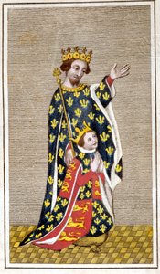 Richard III (1452 - 1485) çocuğu ve babası Richard of York'un portresi. 18. yüzyılın sonundan gravür. Biblioteca di Brera, Milano. by Unknown artist