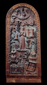 Bakire Oyma ahşap panele övgü. 16. yüzyıl Chartres, Musee des Beaux Arts by Unknown artist