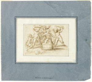 Putti Şarap Yapıyor by Unknown artist