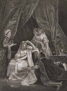 Kraliçe I. Elizabeth ve Sussex Kontu. (Baskı) by Unknown artist