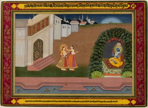 Radha'nın Sırdaşı Bihari Şiirine Dayalı Olarak Onu Krishna'ya Getiriyor (Hint, 1595-1663) by Unknown artist