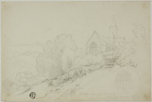 Rattery Kilisesi, East End ve yeni Vicarage House by Unknown artist