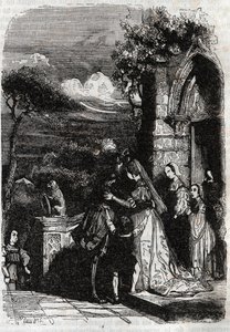 Ailesine dönen Renaud - “Öfkeli Roland”dan 1851 gravürü by Unknown artist