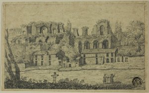 Roma Harabeleri ile Nehir Manzarası by Unknown artist