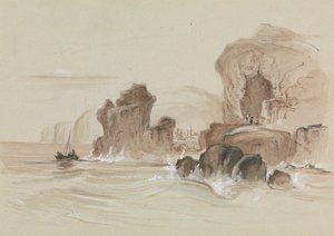 Küçük Balıkçı Teknesi ile Kayalık Sahil Şeridi by Unknown artist