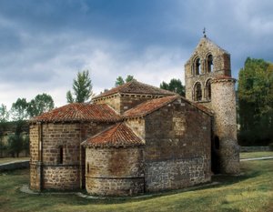 Romanesk sanat: San Salvador de Cantamuda Kilisesi'nin görünümü, İspanya by Unknown artist