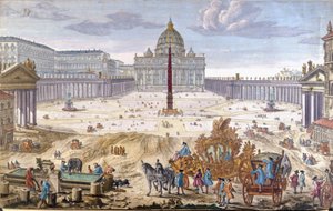 Roma, 18. yüzyılın başında Aziz Petrus Meydanı. by Unknown artist