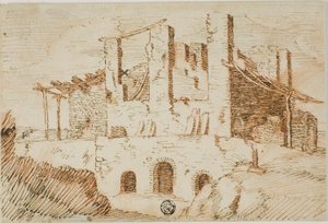 Çiftlik Kulübesi ile Harabeler by Unknown artist