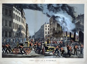 Amerikan itfaiyecilerinin günlük yaşam sahnesi by Unknown artist