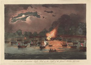 1 Ağustos 1814 Büyük Jübile Gecesi'nde Hyde Park'taki Serpentine Sahnesi by Unknown artist