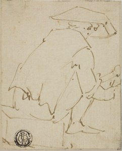 Arkadan Görülen Oturan Adam by Unknown artist