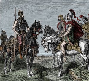 İkinci Pön Savaşı: Galyalılar Hannibal Lehine Yükselmeyi Reddetti - İkinci Pön Savaşı (MÖ 218-202): Galyalılar, Hannibal Barca (MÖ 247-181) ile ilişki kurmayı reddediyor by Unknown artist