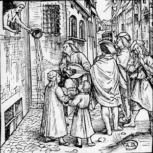 Öğrenci serenatı (müzisyenler), Basel, yaklaşık 1500 - gravür, İncil. by Unknown artist