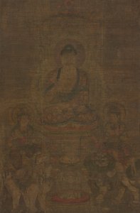 Shakyamuni Üçlüsü: Manjushri ve Samantabhadra'nın Katıldığı Buda by Unknown artist