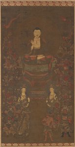 On Altı İyilik Tanrısı ile Shakyamuni by Unknown artist