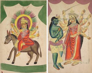 Sheetaladevi: Çiçek Tanrıçası (recto); Durga (ters) by Unknown artist