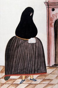 Yüzünü kaplayan bir şeyl giyen İspanyol kadın, "Trujillo del Peru" veya "Códice Martínez Compañón", Baltazar Martinez Compañón y Bujanda, Trujillo piskoposu (1782-1785) by Unknown artist