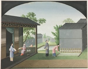 Kumaş Eğirme, Çay Yaprağı Hazırlama, İpek Hazırlama by Unknown artist