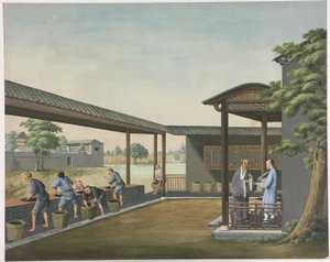 Kumaş Eğirme, Çay Yaprağı Hazırlama, İpek Hazırlama by Unknown artist