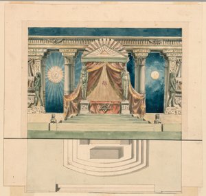 Sahne Tasarımı, Mısır Tapınağında Sunak by Unknown artist