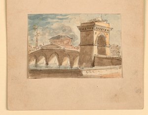 Sahne Tasarımı, Su Üzerindeki Köprü by Unknown artist
