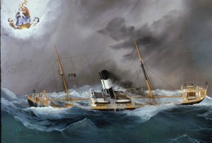 Bir fırtınada vapur. by Unknown artist